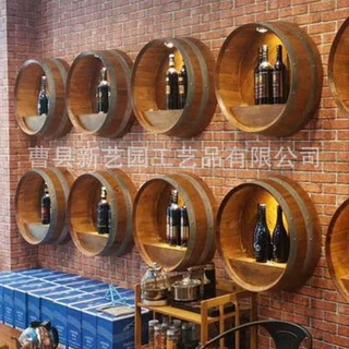 挂墙酒桶盖子酒桶半个木桶装饰壁挂实木红酒桶橡木桶盖改装桶定制