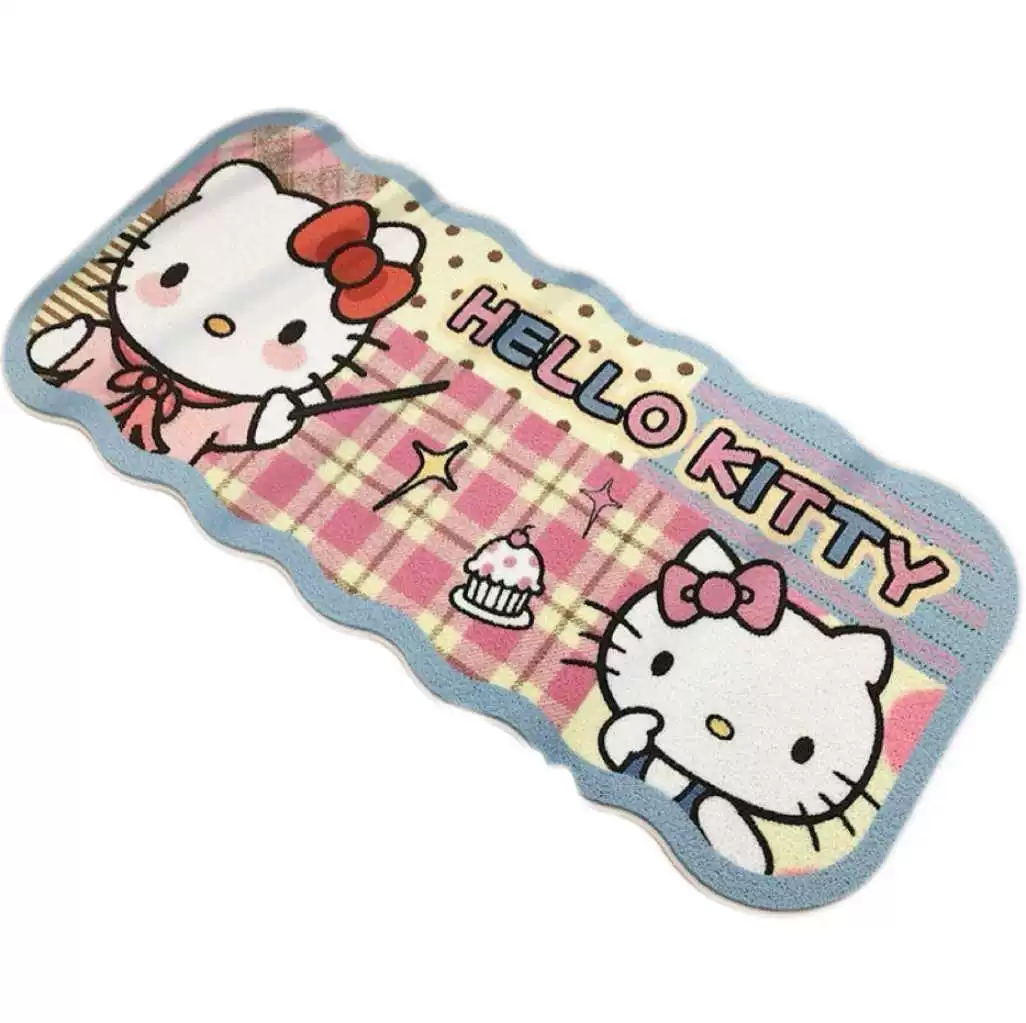 Непоскользящий коврик прикроватный Hello Kitty, искусственный мех, противоскользящая подложка, размеры 40×120–120×200 см