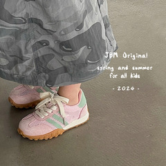 單網兒童運動鞋2024春夏季新款女童德訓鞋男童魔術貼阿甘鞋跑步鞋