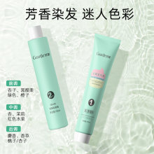 冠捷双支染发膏植物不伤发廊家做通用盖白免漂Hair dye染发剂批发