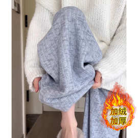 LC9.11（原版面料） 高腰垂感条纹阔腿裤女秋冬加绒休