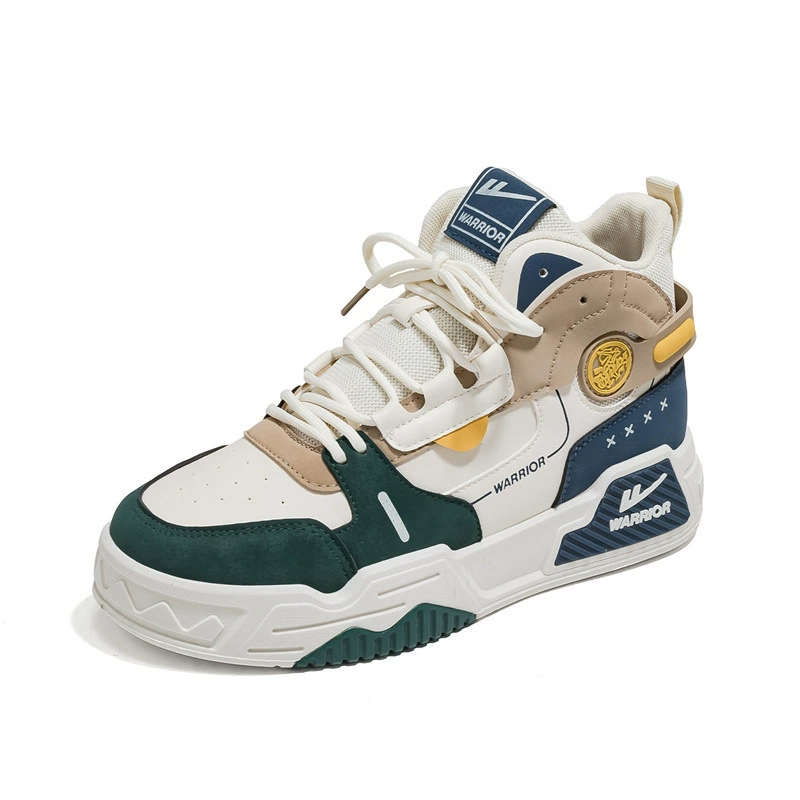 Men's shoes, fashionable wear-resistant thick-soled high-top sneakers, trendy casual outdoor sports shoes