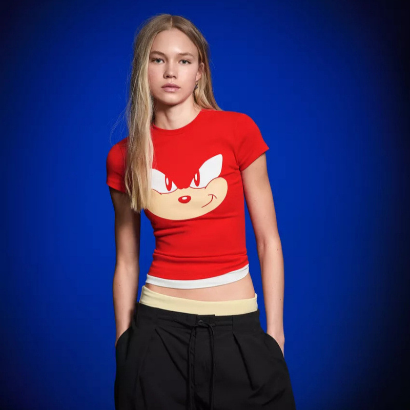 Bershka üslubunda qadın yay köynəyi, qısaqol crop top