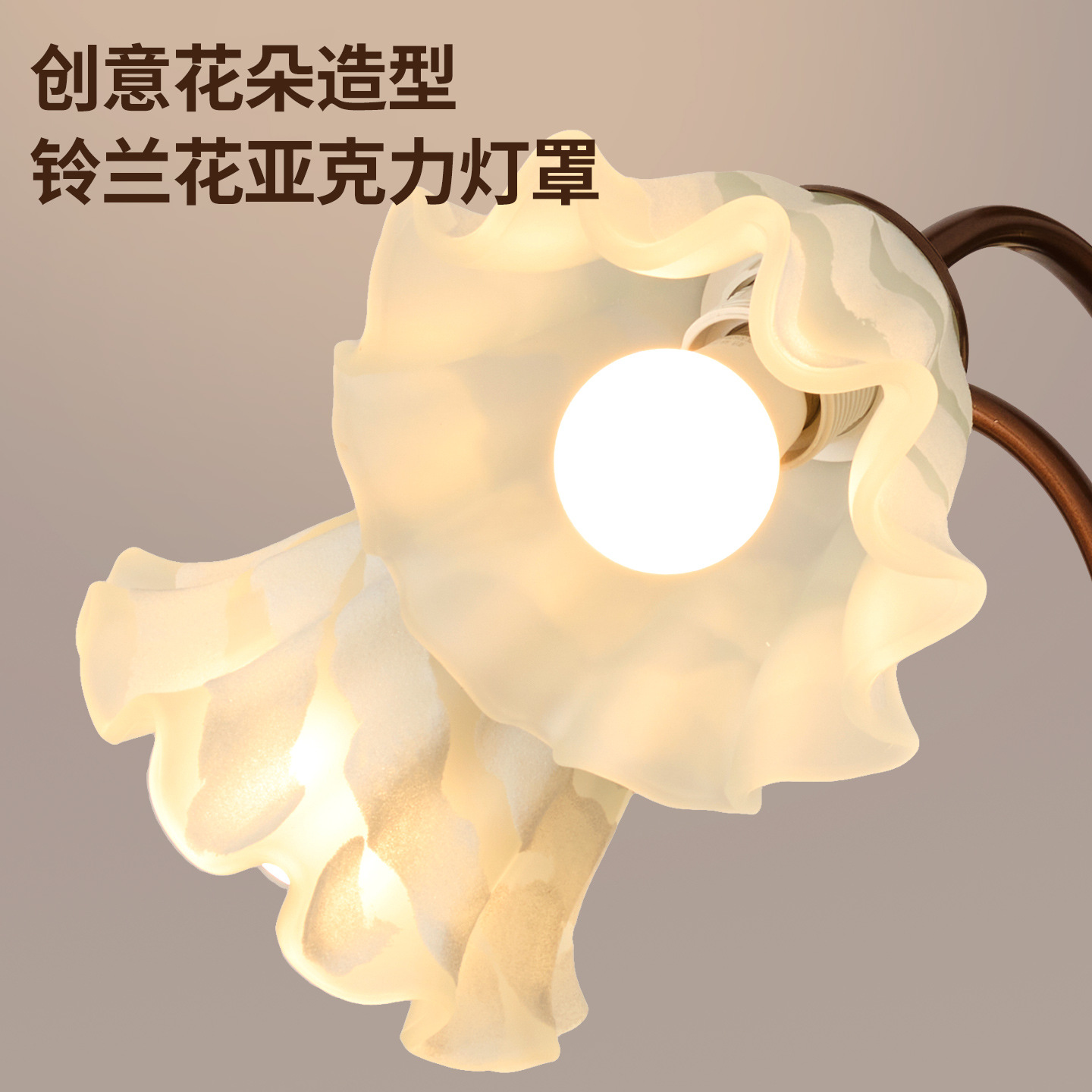 Luz de techo de la sala de estar americana orquídea flores lámpara de dormitorio pastoral estilo medieval rustico de espectro completo lámpara de restaurante L535