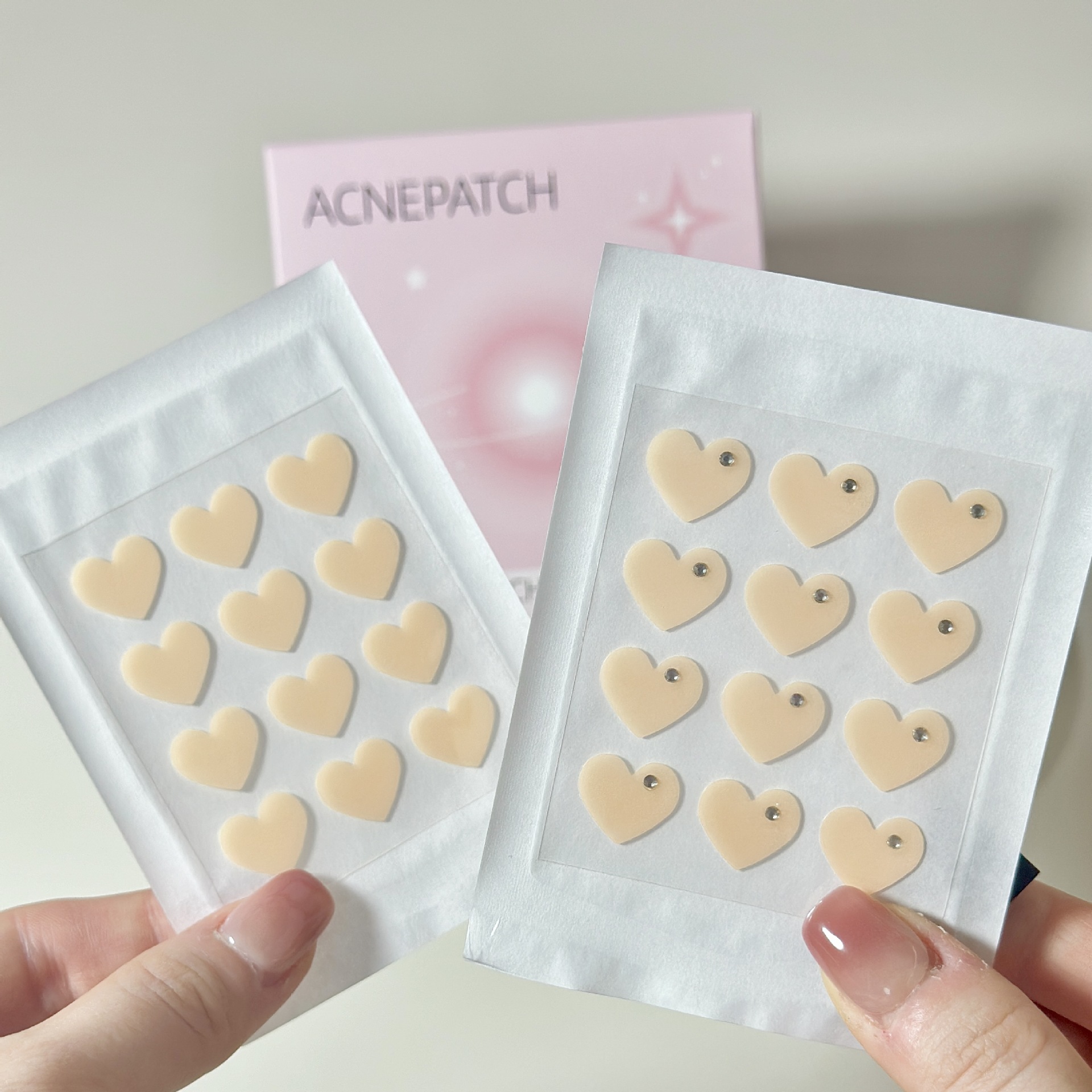 다이아몬드 하트 1개 + 하트 스타일 1개(핑크색 및 영어 색상 상자)