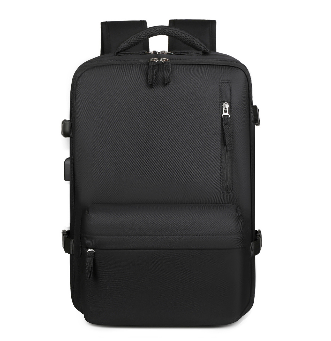 Nueva mochila simple de color sólido, mochila deportiva casual multifuncional de gran capacidad con puerto de carga propia, mochila de computadora