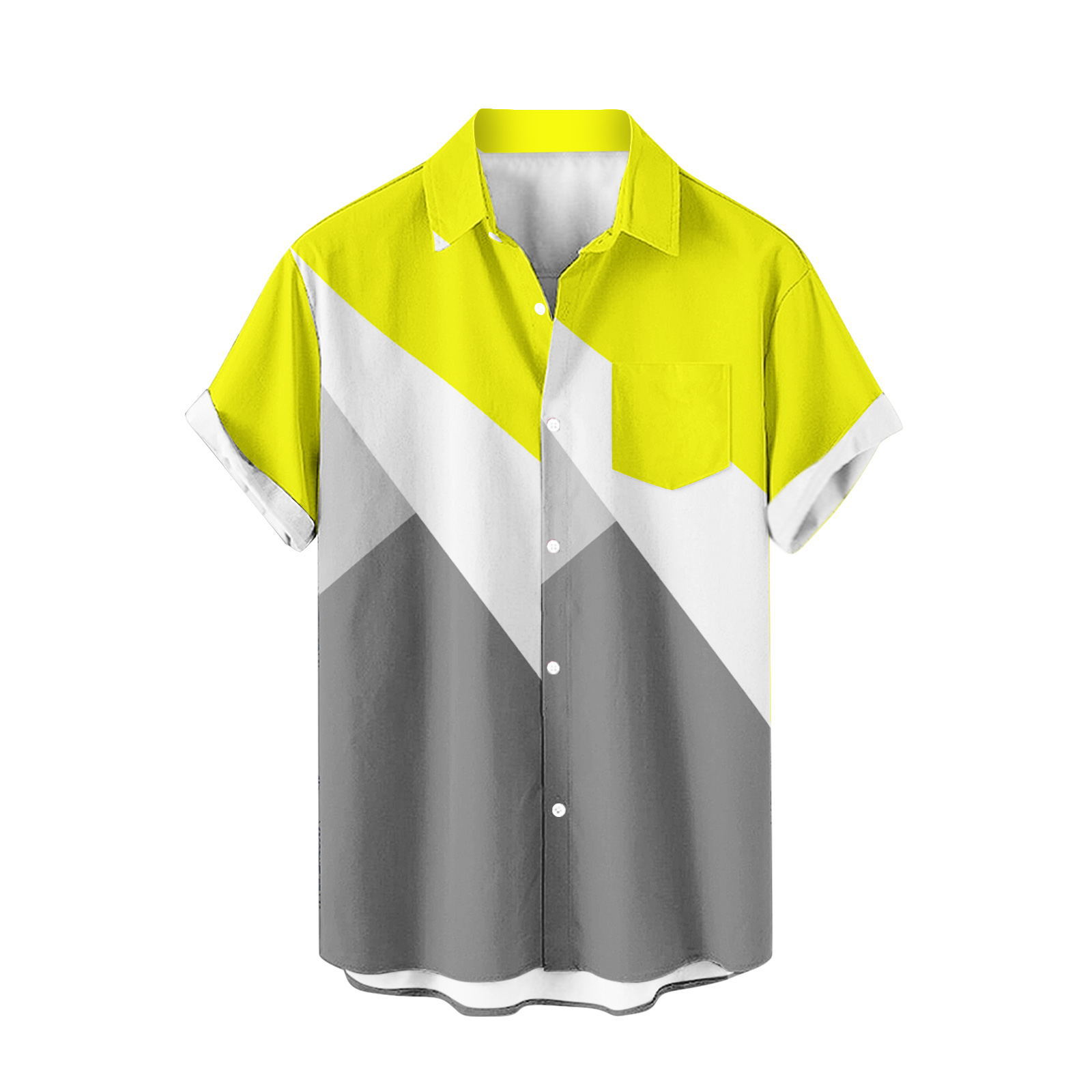 Venta caliente para hombres nueva camisa de manga corta 3D impresión digital moda casual Hawaii playa solapa para hombres