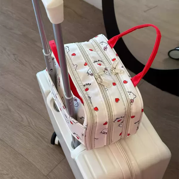 Cute Kitty Partitioned Makeup Bag 2026 New Model Large Capacity Portable Storage Bag Toiletry Bag Can Be Hung on a Suitcase
