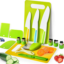厂家现货跨境同款儿童塑料刀厨房工具蔬菜塑料水果刀安全刀具套装
