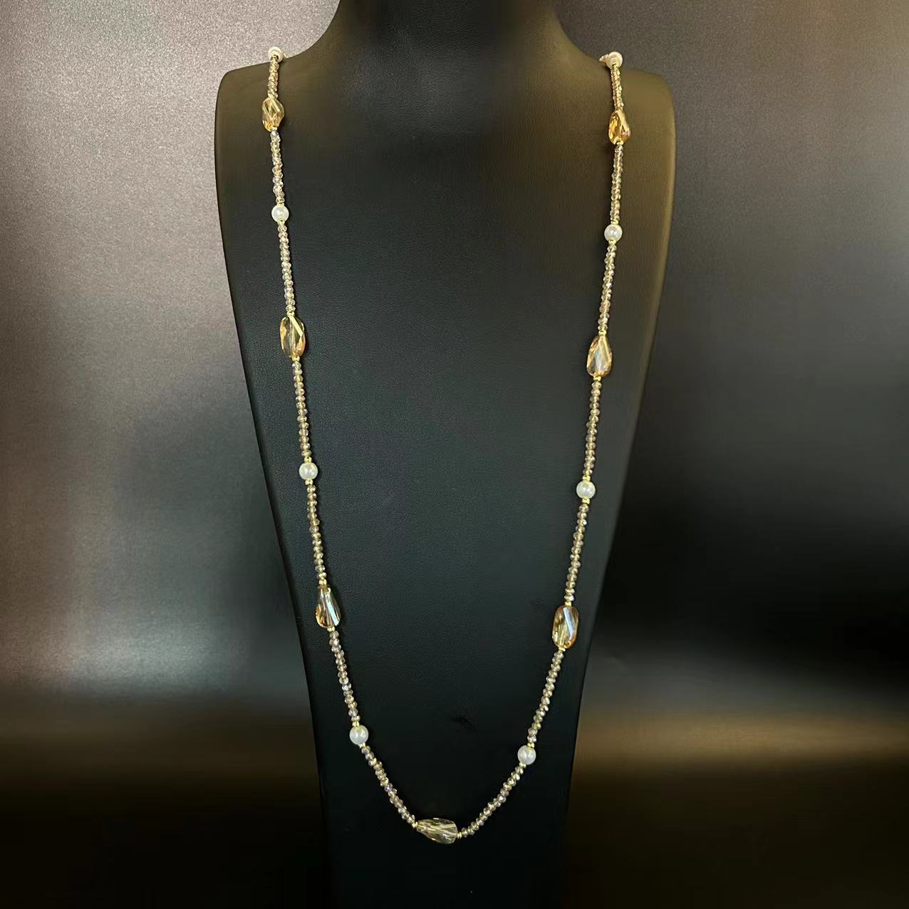 Vintage Facettierte Glasperlenkette Chinesischer Stil_voghion.com