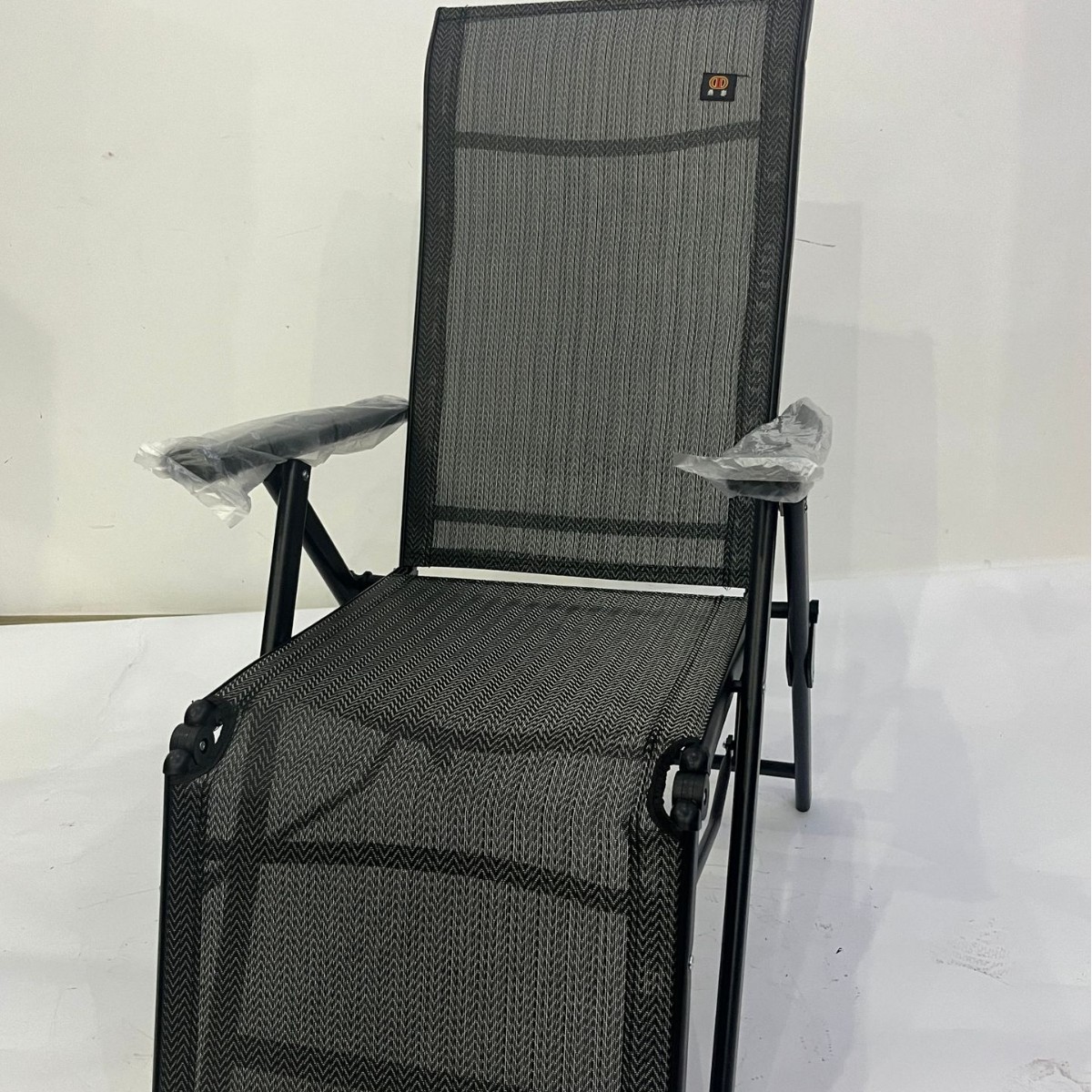 Silla plegable, balcón al aire libre, hogar para ancianos, cómoda silla plegable, oficina de sol, sillón reclinable negro con respaldo perezoso