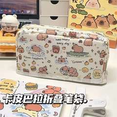 Xiaohongshuの人気の折りたたみ鉛筆バッグ、キュート、シンプル、見栄えの良い、大容量の学生漫画多層収納バッグ