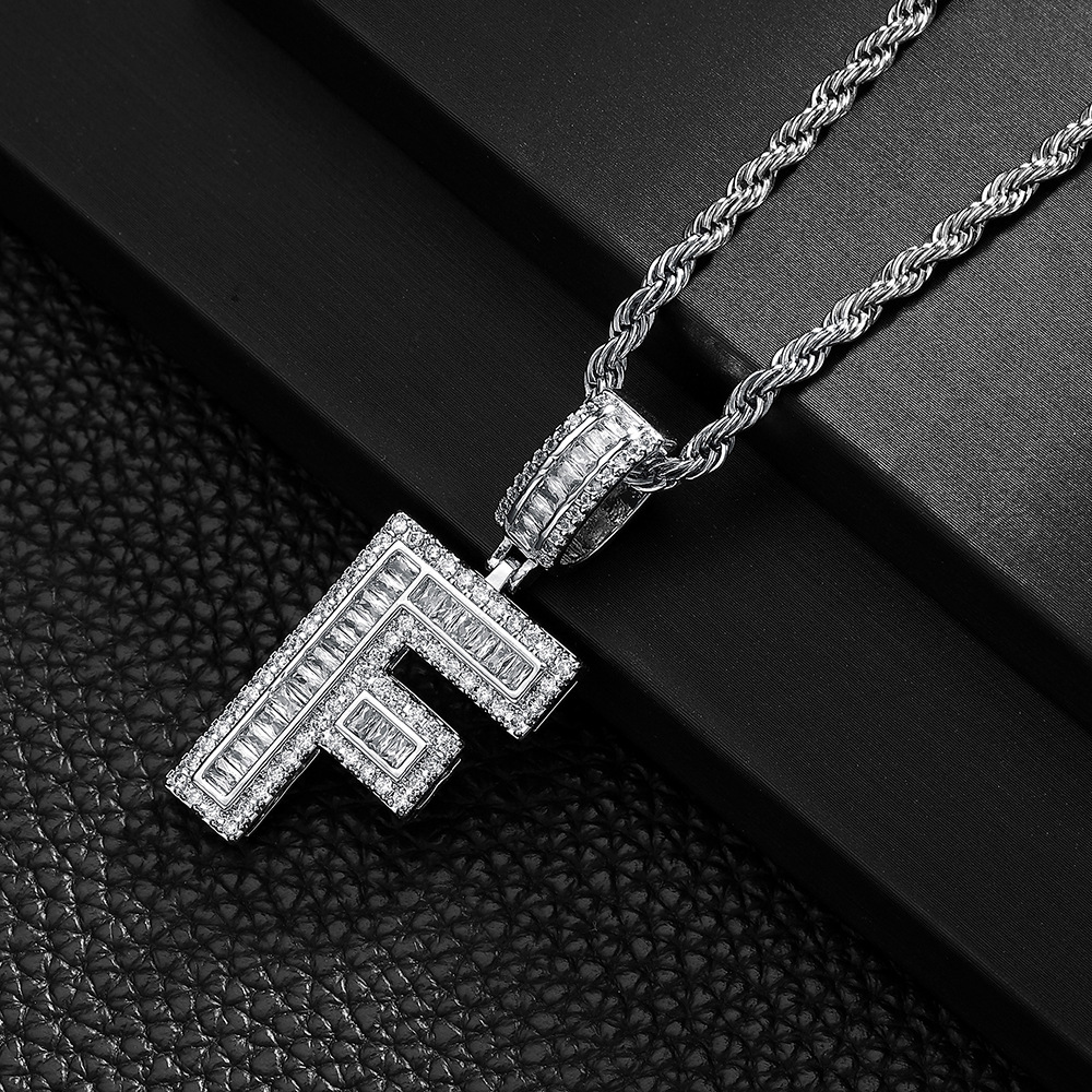 Hip-hop cross-border colgante de letras azúcar de cristal collar de zircon explosión ins joyería personalizada nicho diseño colgante para hombres y mujeres