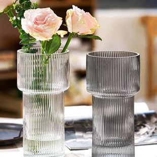 Glass Vase online celebrity ins style decoration living room flower arrangement transparent creative flowers Tulip hydroponic Lily hydroponic