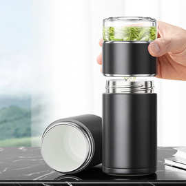 繁简茶水分离泡茶杯陶瓷内胆保温杯办公便携旅行男女迷你可爱水杯