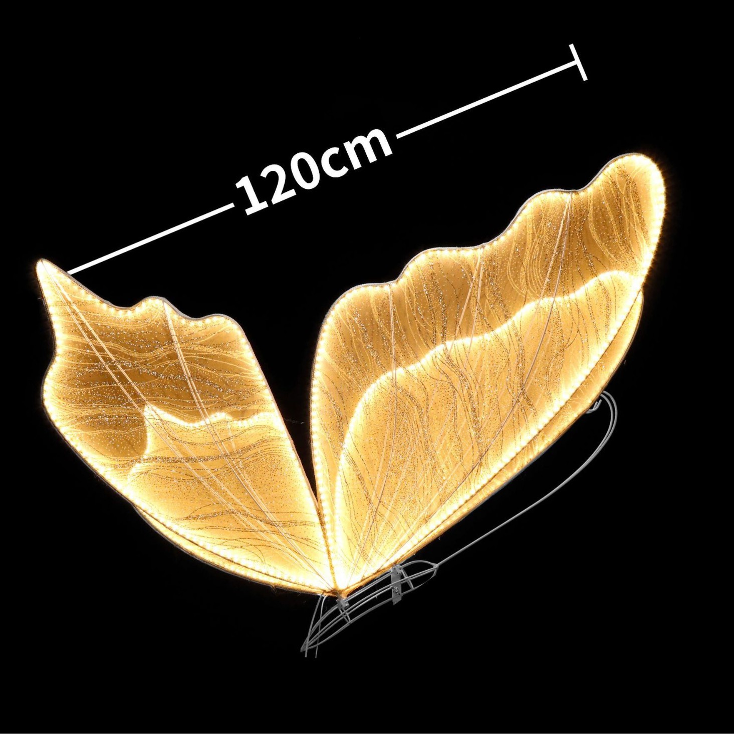 Disposición de accesorios de boda Alas de mariposa luminosas Decoración de escenario Colgante de techo Guía de boda Decoración de escena Decoración