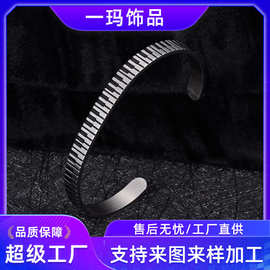 亚马逊跨境热销开口手镯男简约个性光面开口不锈钢手镯手饰品批发