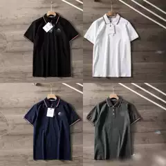Casual Summer Polo Shirts for Men Business Fashion Short Sleeve Tee with Lapel Cotton Embroidery Trendy Unisex