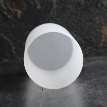 新款时尚简约条纹玻璃罩奶白色圆形桌面摆件防尘罩聪明罩圆柱灯罩