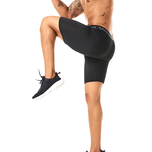 Sports and fitness tight quarter pants, high-elastic, quick-drying breathable compression shorts, basketball running training leggings,