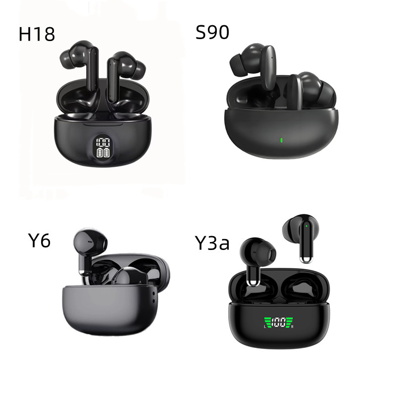 Huaqiangbei Y6 Bluetooth Earphones with Noise Reduction, Digital Display, Ultra-Long Battery Life, H18 Wireless Earphones, Direct from the Source Factory