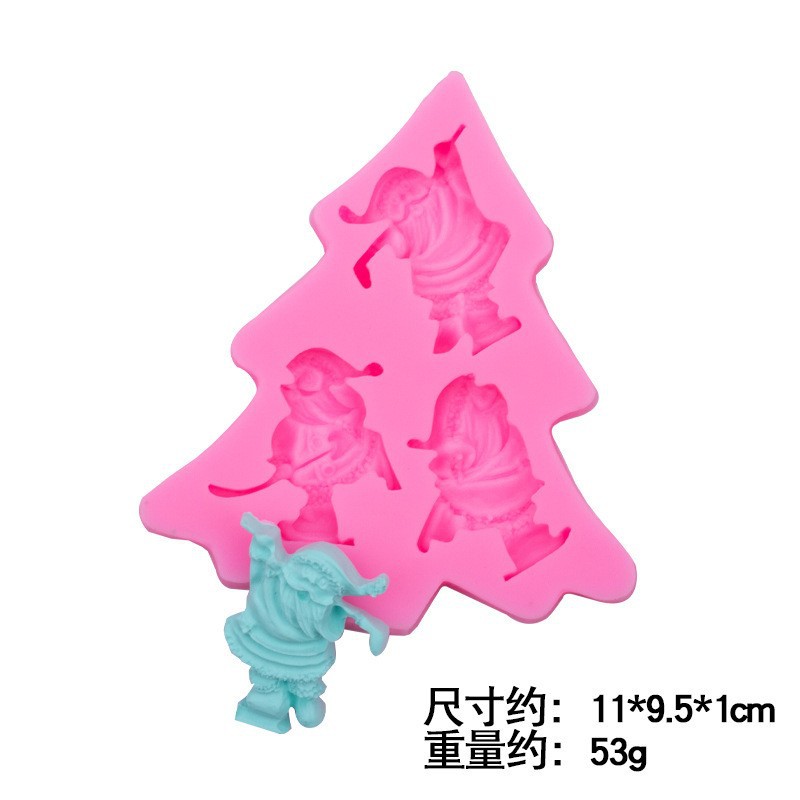 Navidad serie árbol de Navidad Santa Claus modelado molde de silicona fondant cake decoración bricolaje creativo molde para hornear