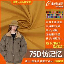 75D仿记忆平纹涤纶布料 户外风衣夹克运动服羽绒服棉衣宠物服面料