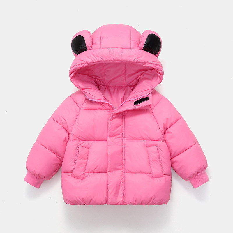 Nueva ropa infantil de plumón para niños engrosado lindo estilo corto de invierno para bebés y niños pequeños