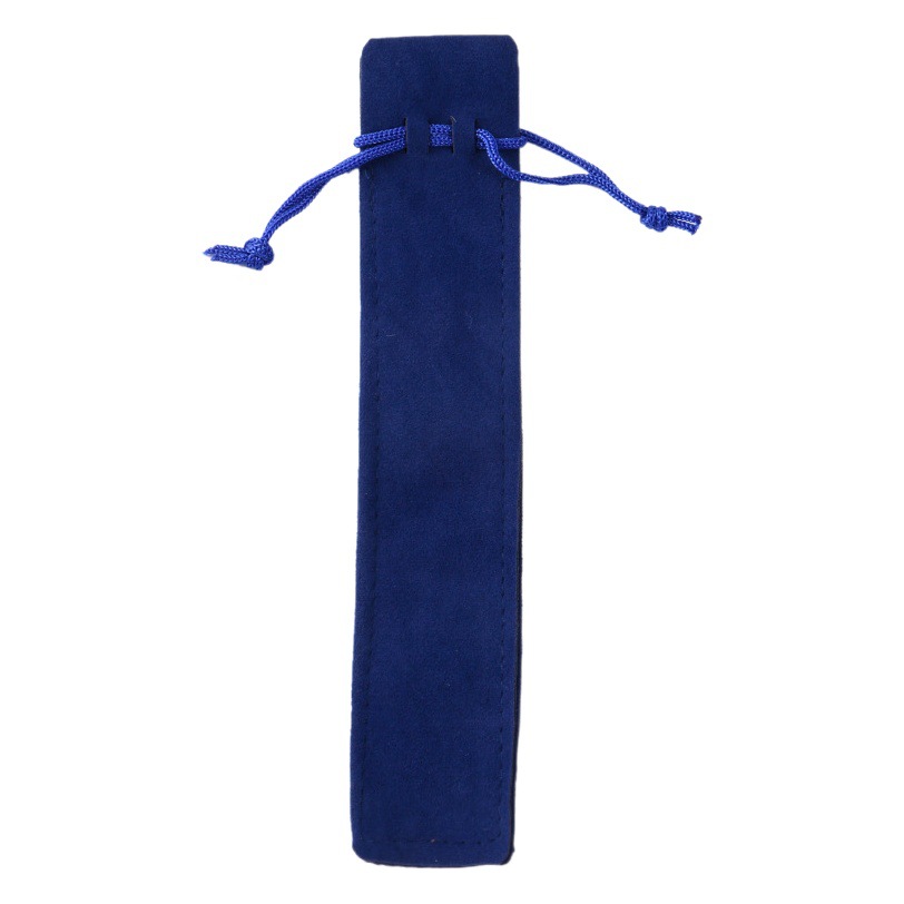 En stock caja de lápices de franela multicolor engrosada de dos lados bolsa de embalaje de la pluma de cristal con cordón bolsa de regalo de la pluma impresa LOGO