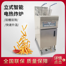 商用全自动升降电炸炉 加厚双缸定时大容量休闲食品薯条加工设备