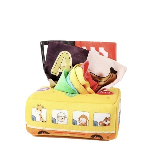 Baby Pull-up Paper Toy 0-1 Year Old Smart Early Education Teether Wipes Box Baby Finger Exercise Sound Paper Toy