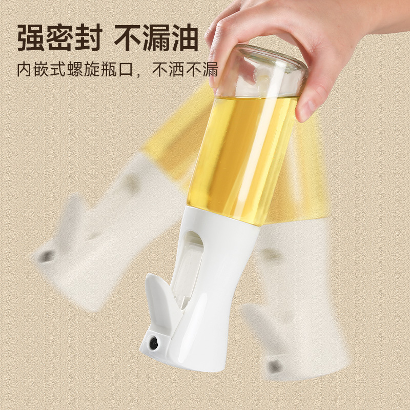 Olla de aerosol de vidrio Cocina doméstica Freidora de aire Botella de aerosol de aceite comestible atomizado rociado Olla de aerosol engrosada Tanque de aceite