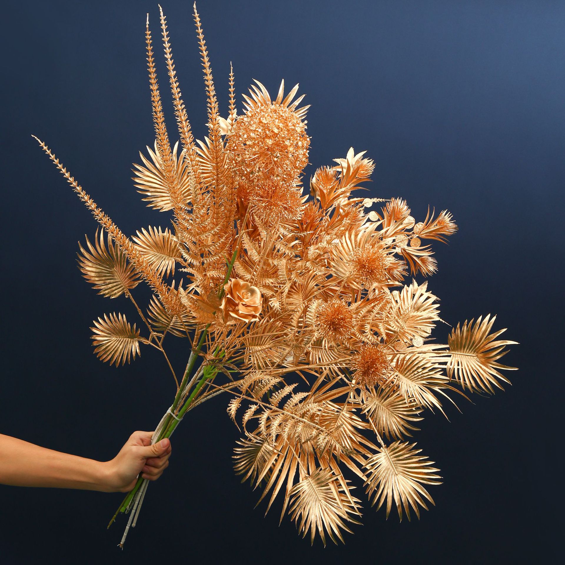 Flores de Año Nuevo de siete colores cordier oro hojas accesorios de simulación de barril de bendición yugaly Ginkgo Año Nuevo sala de estar materiales de arreglos florales