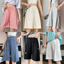 跨境外贸夏季新款外穿运动短裤女ins薄款速干裤子宽松休闲五分裤