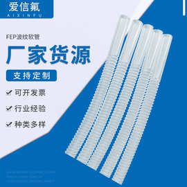 FEP波纹软管 四氟透明波纹套管 螺旋管保护套  防腐绝缘 有弹性