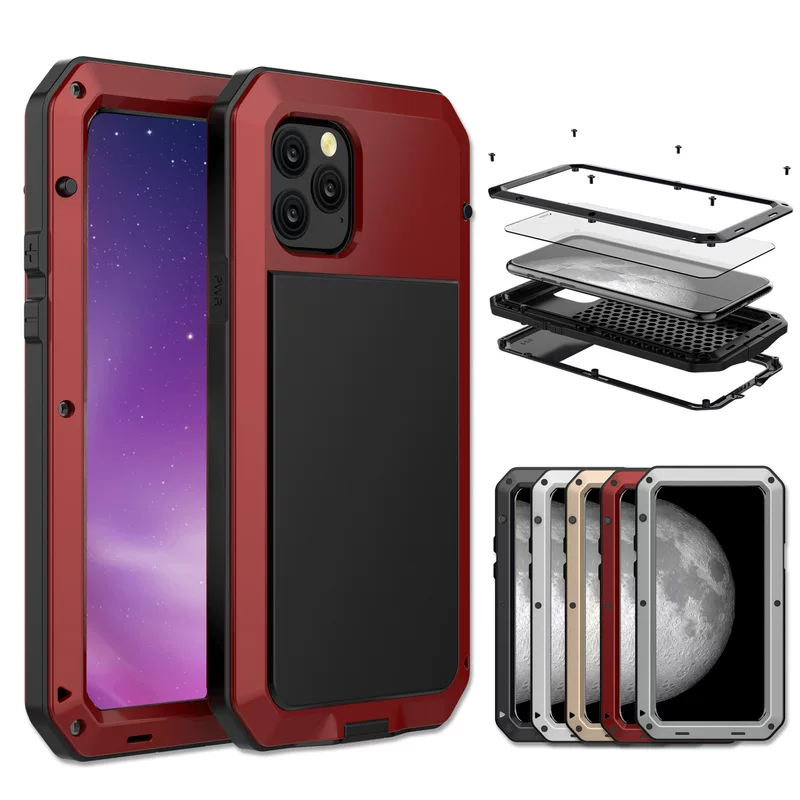 Чехол-накладка совместимый с iPhone, металлический корпус для iPhone 11 Pro/XS Max, защита от пыли, воды и ударов, 6/7/8 Plus