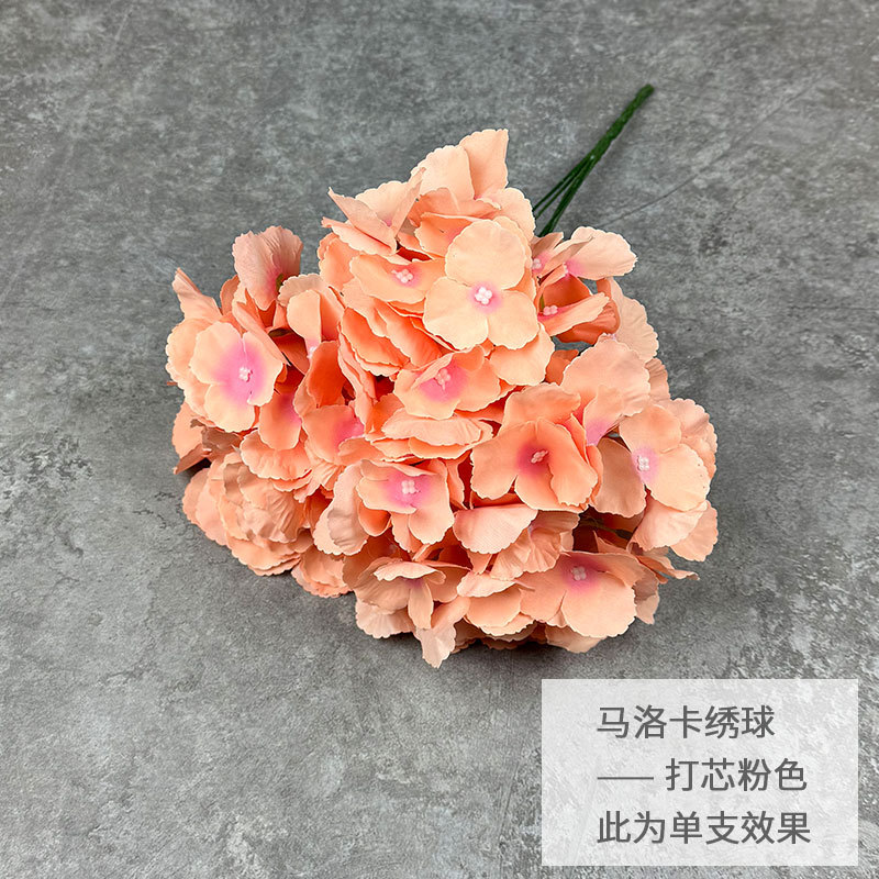 5 Hortensias Artificiales de Mallorca para Decoración de Bodas, Arreglo de Pasillo con Hortensias de Tela, Techo de Salón de Bodas, Ramo de Flores Artificiales Moderno