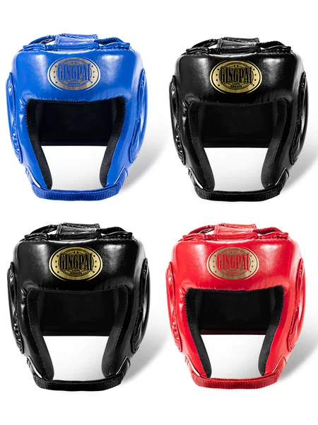Boxing Helmet Full-enclosed Mandible Protection Sanda Head Protection Cover Muay Thai Monkey Face Adult Children Fighting Training Protector Thick
