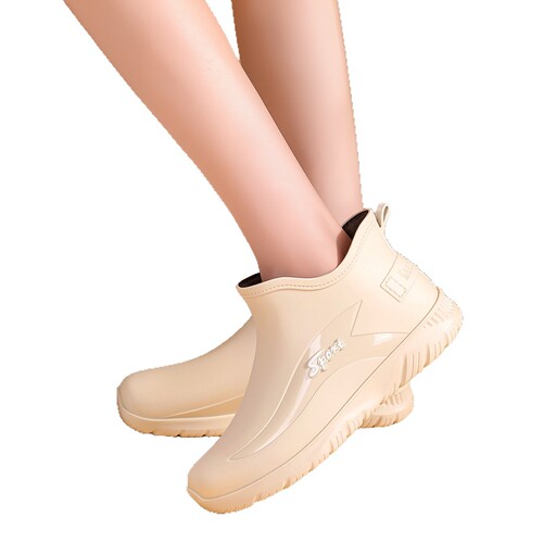 Fashionable water shoes for women's fashionable low-cut warm rain shoes for outdoor wear thick sole wear-resistant low-tube non-slip mid-tube rain boots and water boots