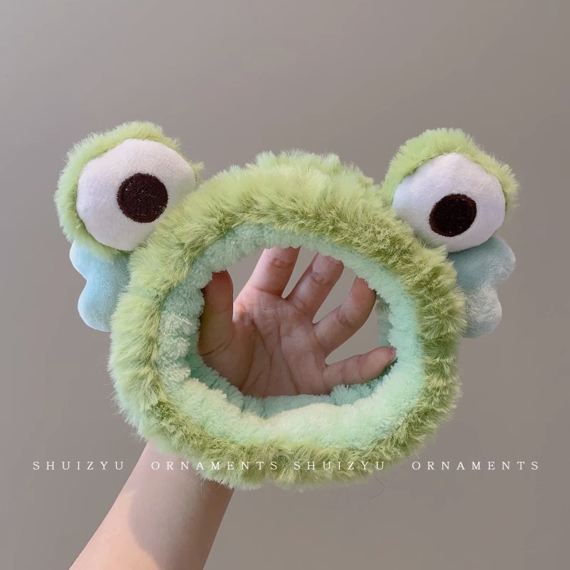 Banda para el cabello para el lavado de cara de dibujos animados lindo, máscara de aplicación de rojo de red para mujer, banda para el cabello, diadema, horquilla de paquete de cabello nuevo 2025