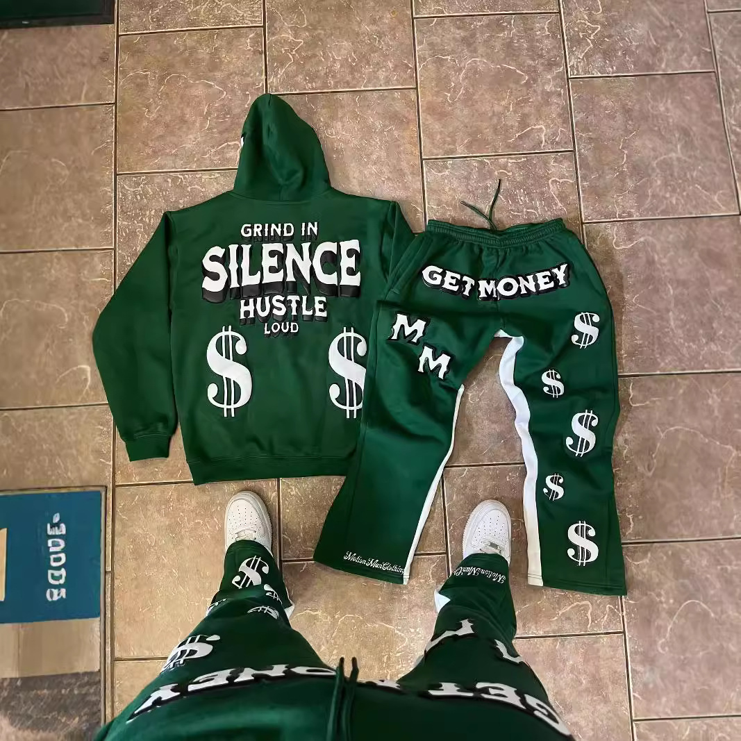 2024 New Letter Print Hoodie Jacket Hooded Top Harajuku American Street Style Hip Hop Set_voghion.com