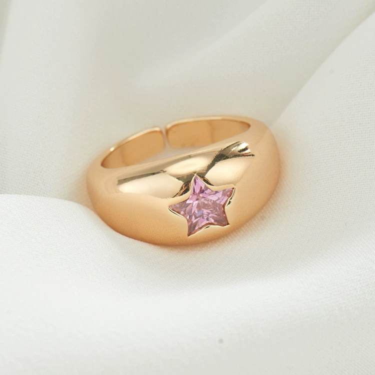 One size модное zircon кольцо с камнем, европейский стиль, простой и элегантный дизайн