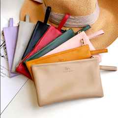 High-end ins style portable cosmetic bag coin purse lipstick bag soft leather mini portable storage bag coin purse