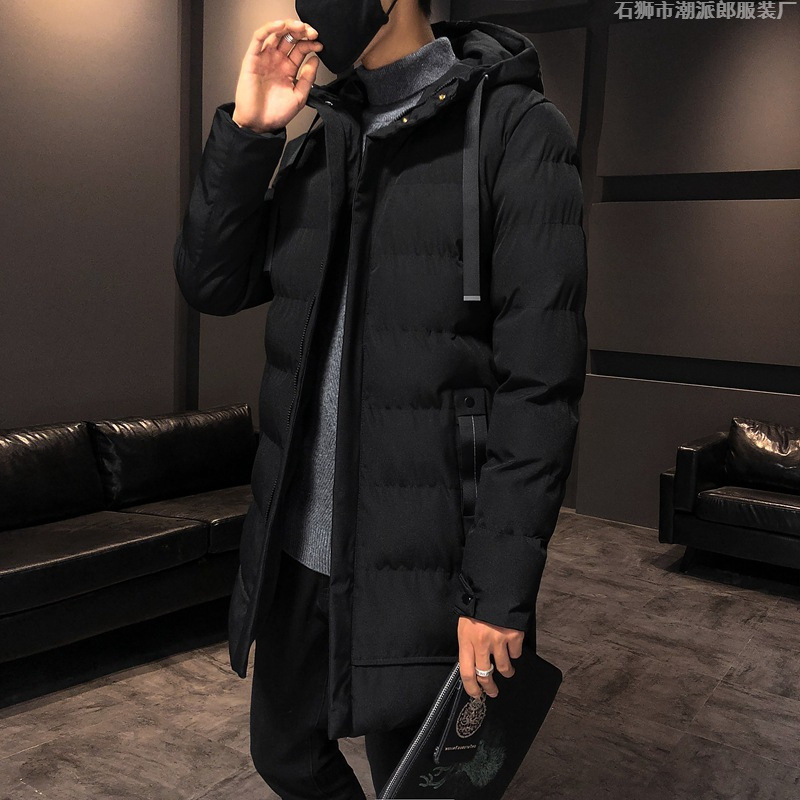 Comercio exterior 2025 nuevo estilo chaqueta acolchada de algodón para hombre chaqueta acolchada gruesa de invierno de longitud media con capucha chaqueta acolchada de invierno abrigada para hombre