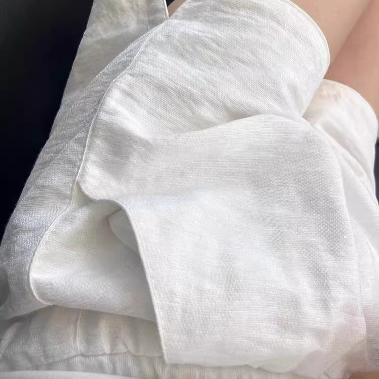 White Split Breathable Shorts Women's Summer Thin Loose Small All-Match A- Word Slimming Casual Wide-Leg Pants