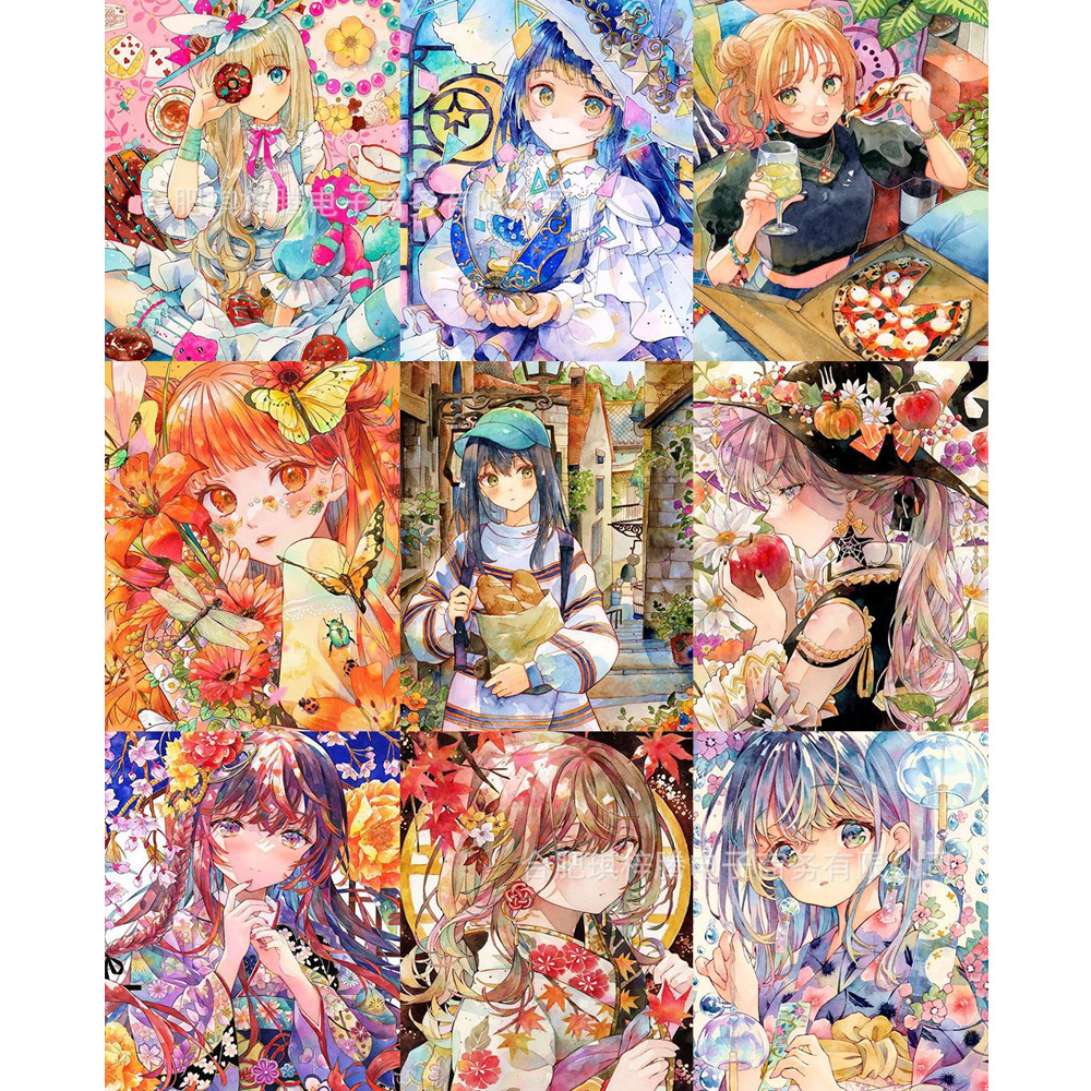 跨境新款钻石画漫画女孩钻石画DIY圆钻/方钻亚马逊爆款卧室装饰画