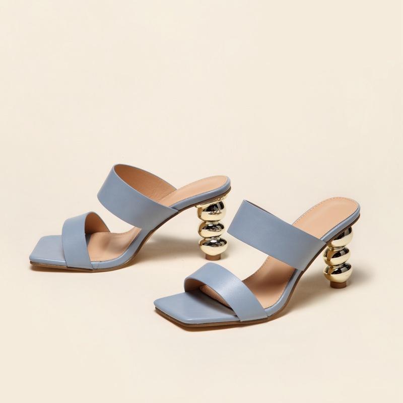 2024 summer fashion electroplated sandals and high heels for women ladies shoes special gourd heel sandals large size_senzul.com