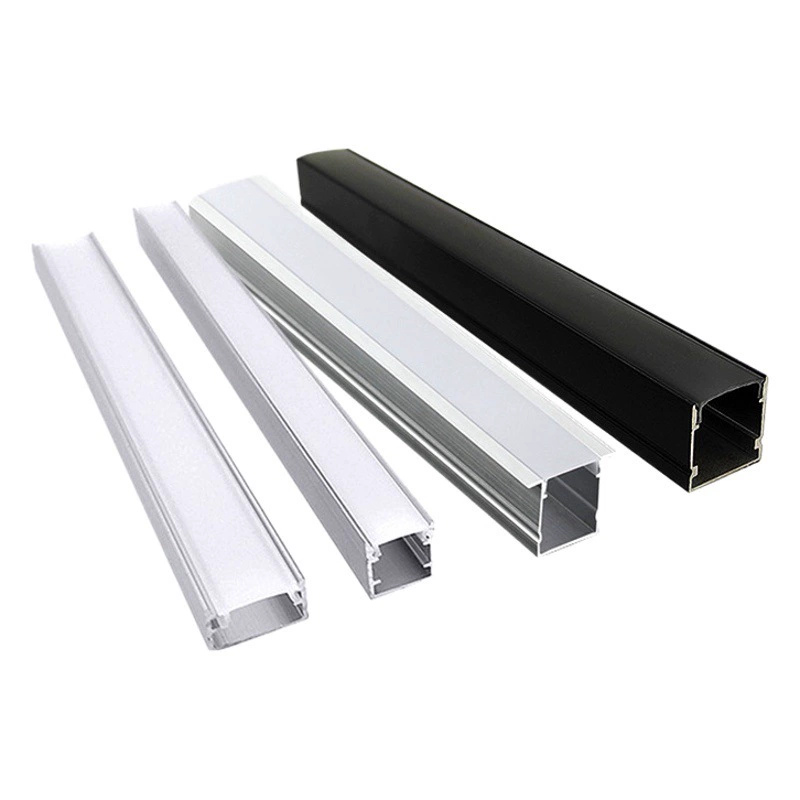 Корпус для светодиодного линейного светильника, черный/белый, U-образный, встраиваемый, из алюминиевого сплава, профиль для линейного освещения, минималистичный