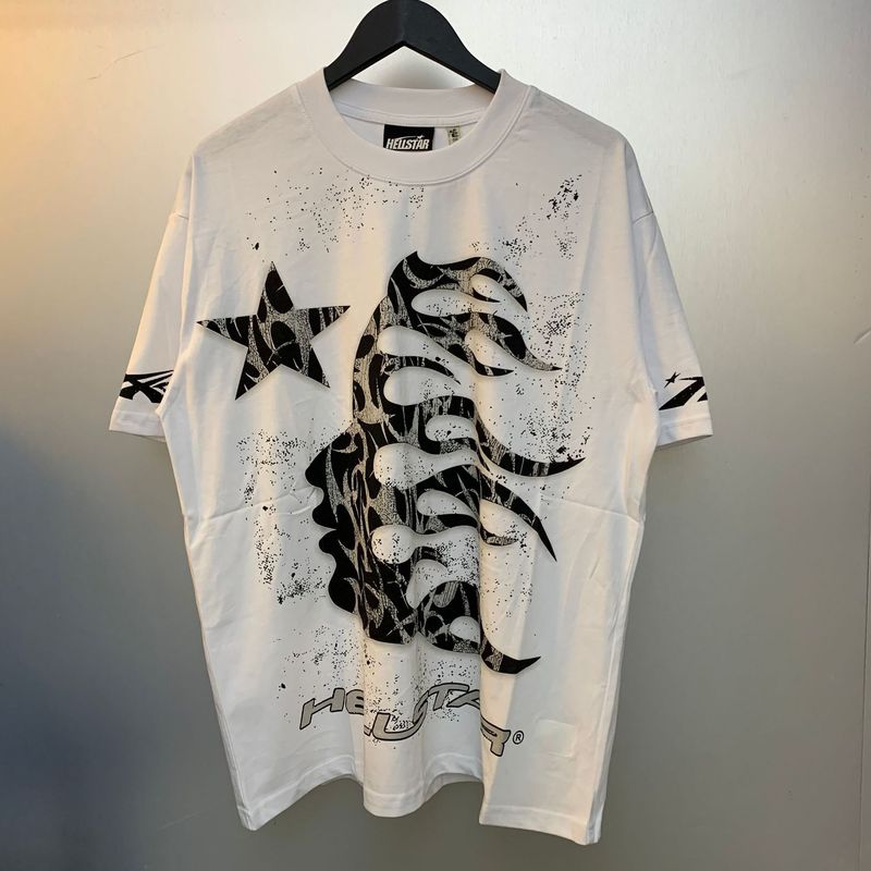 クロスボーダー新しい夏アメリカンレトロ半袖クリエイティブレタープリントルーズトレンディブランド半袖Tシャツトップス男性と女性用|undefined