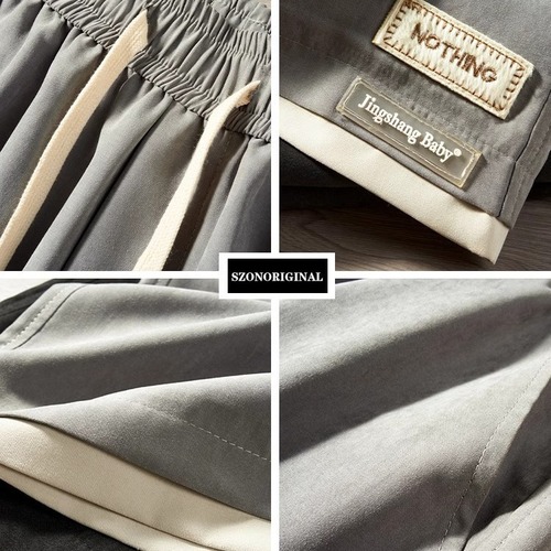 Summer American Retro Versatile Loose Lightweight Comfortable Sports Shorts for Men Trend Brand Pajama Style Five-Finger Mid Pants